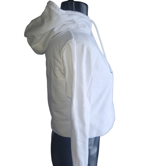 Guess Active White Cropped Pullover Hoodie S - Picture 5 of 8